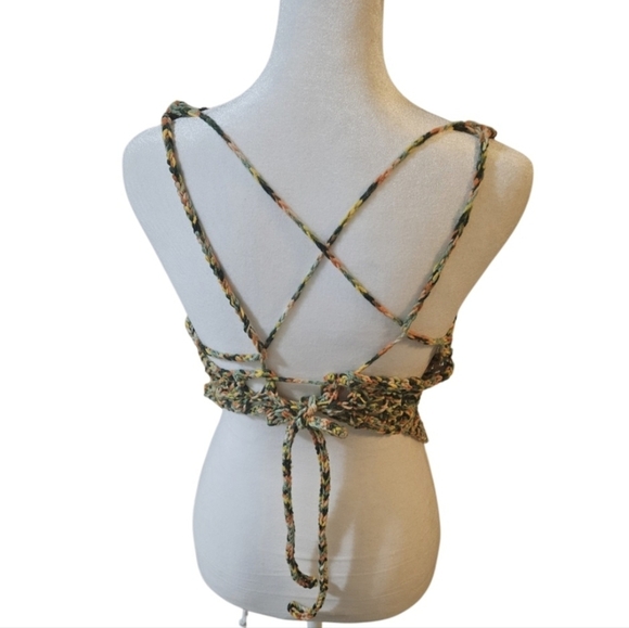 Hand Crafted Hexagon Silhouette Crochet Top Cotton & Acrylic Boho Multicolored - Picture 4 of 17